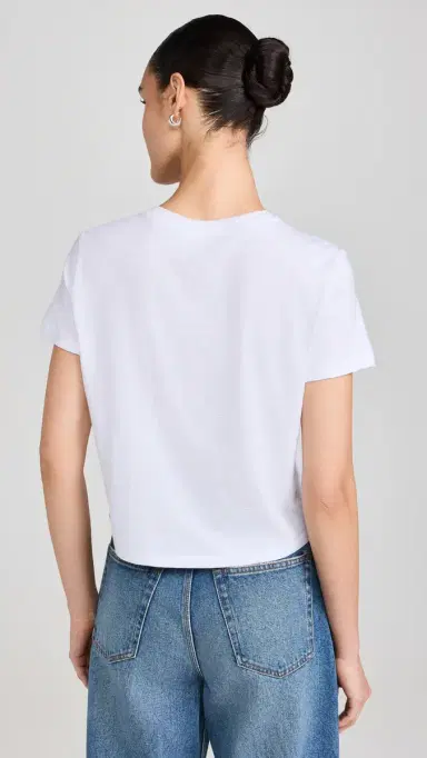Madewell The Boxy Crop Tee in Soft Slub Eyelet White XL | Thumbnail 3