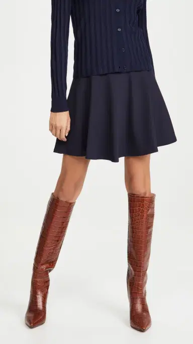 Susana Monaco High Waisted Flare Skirt Midnight | Thumbnail 2