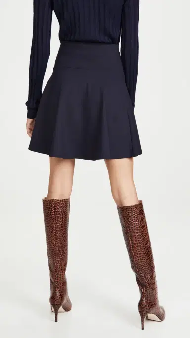 Susana Monaco High Waisted Flare Skirt Midnight | Thumbnail 3