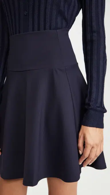 Susana Monaco High Waisted Flare Skirt Midnight | Thumbnail 6