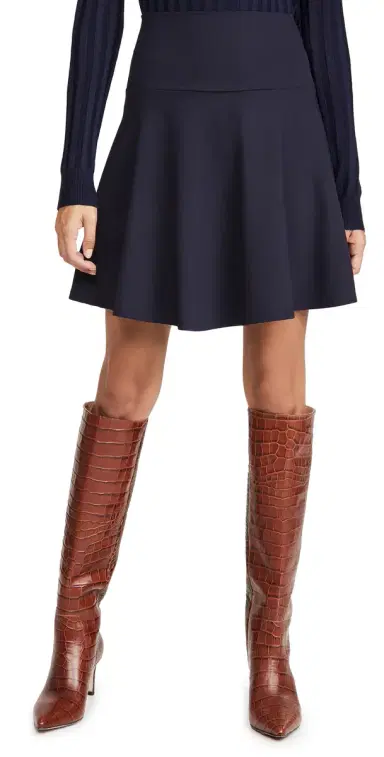 Susana Monaco High Waisted Flare Skirt Midnight | Thumbnail 1