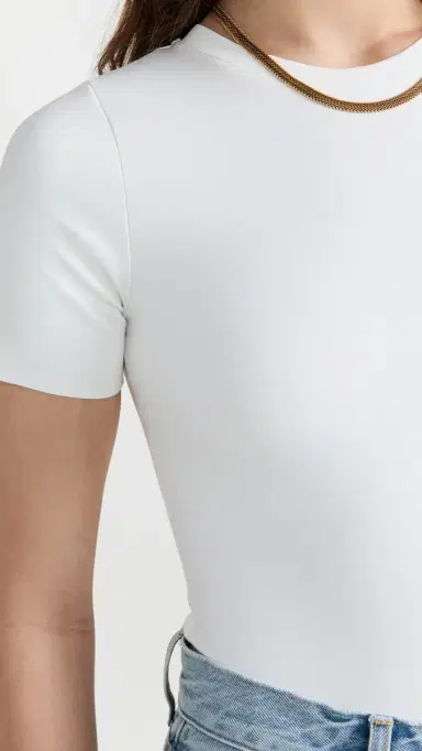 Good American Sculpting Tee Thong Bodysuit White001 | Thumbnail 6