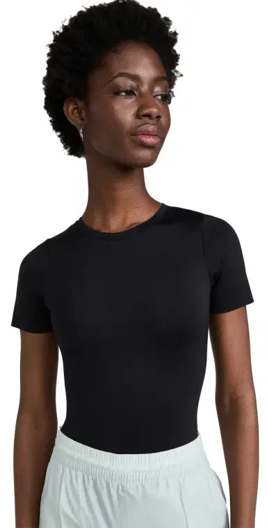 Good American Sculpting Tee Thong Bodysuit Black001 | Thumbnail 1