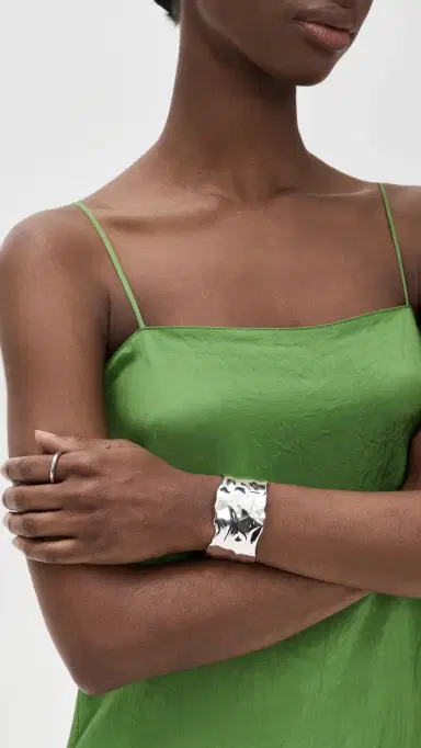 Ettika Thick Sculpted Cuff Silver One Size | Thumbnail 3