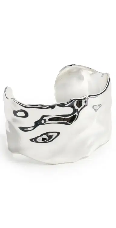 Ettika Thick Sculpted Cuff Silver One Size | Thumbnail 1