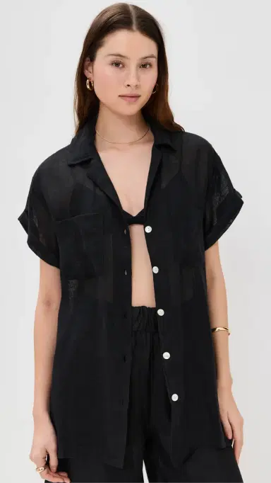 vitamin A Playa Pocket Blouse Black S | Thumbnail 2 vitamin A Playa Pocket Blouse Black S | Thumbnail 2