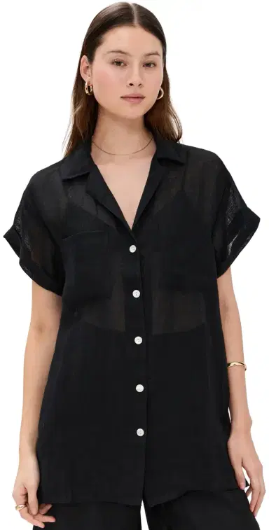 vitamin A Playa Pocket Blouse Black S | Thumbnail 1 vitamin A Playa Pocket Blouse Black S | Thumbnail 1