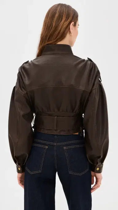 Lioness Gigi Faux Leather Bomber Jacket Chocolate | Thumbnail 3 Lioness Gigi Faux Leather Bomber Jacket Chocolate | Thumbnail 3