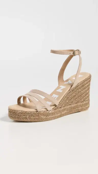 MANEBI Three Bands Wedge Espadrilles Vintage Taupe 39 | Thumbnail 2