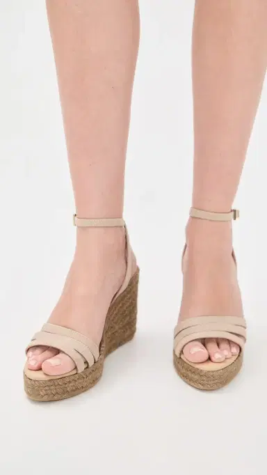 MANEBI Three Bands Wedge Espadrilles Vintage Taupe 39 | Thumbnail 3