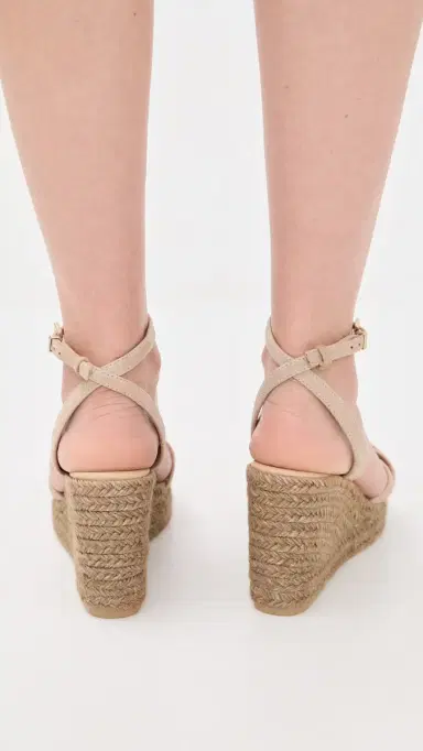 MANEBI Three Bands Wedge Espadrilles Vintage Taupe 39 | Thumbnail 4