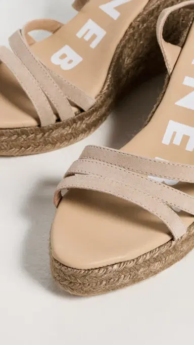 MANEBI Three Bands Wedge Espadrilles Vintage Taupe 39 | Thumbnail 6