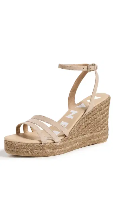 MANEBI Three Bands Wedge Espadrilles Vintage Taupe 39 | Thumbnail 1