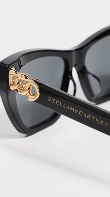 Stella McCartney Falabella Sunglasses Shiny Black/Solid Smoke | Thumbnail 5 Stella McCartney Falabella Sunglasses Shiny Black/Solid Smoke | Thumbnail 5