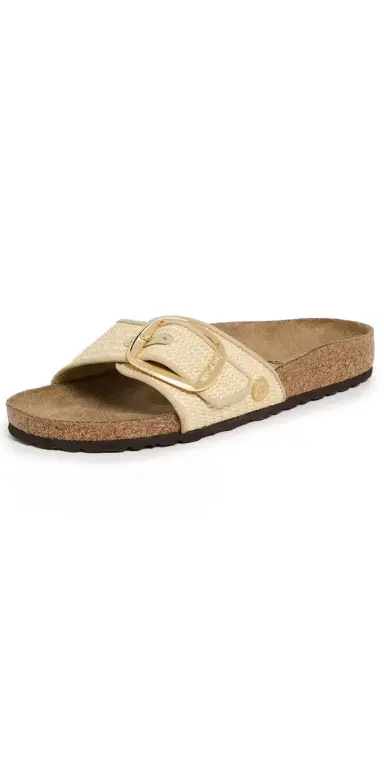 Birkenstock Madrid Big Buckle Raffia Sandals Natural 37 | Thumbnail 1 Birkenstock Madrid Big Buckle Raffia Sandals Natural 37 | Thumbnail 1