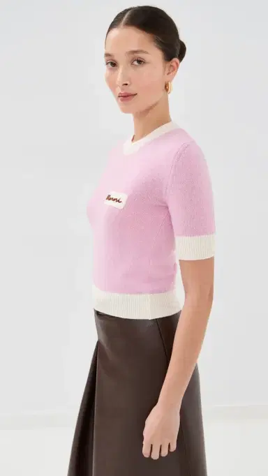 Marni Round Neck Sweater Pink Gummy | Thumbnail 4 Marni Round Neck Sweater Pink Gummy | Thumbnail 4
