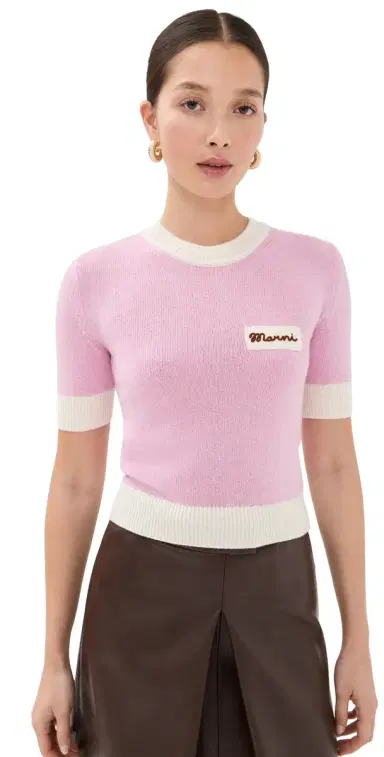 Marni Round Neck Sweater Pink Gummy | Thumbnail 1 Marni Round Neck Sweater Pink Gummy | Thumbnail 1
