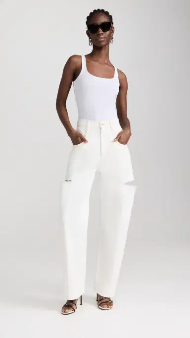 Maison Margiela Denim Jeans with Slash Details Milk | Thumbnail 5 Maison Margiela Denim Jeans with Slash Details Milk | Thumbnail 5