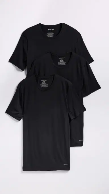 Tommy John Crew Neck tay-Tucked Undershirt 3-Pack Black | Thumbnail 2 Tommy John Crew Neck tay-Tucked Undershirt 3-Pack Black | Thumbnail 2