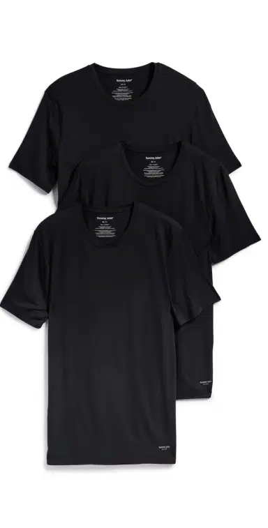 Tommy John Crew Neck tay-Tucked Undershirt 3-Pack Black | Thumbnail 1 Tommy John Crew Neck tay-Tucked Undershirt 3-Pack Black | Thumbnail 1