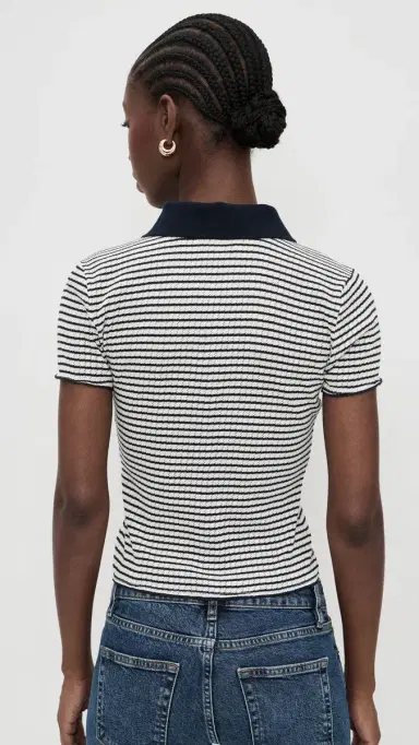 FRAME The Pointelle Polo Navy ulti | Thumbnail 3