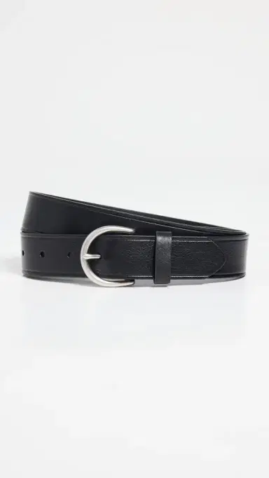 Madewell Medium Perfect Leather Belt Black and ilver | Thumbnail 2