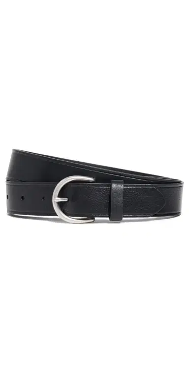 Madewell Medium Perfect Leather Belt Black and ilver | Thumbnail 1