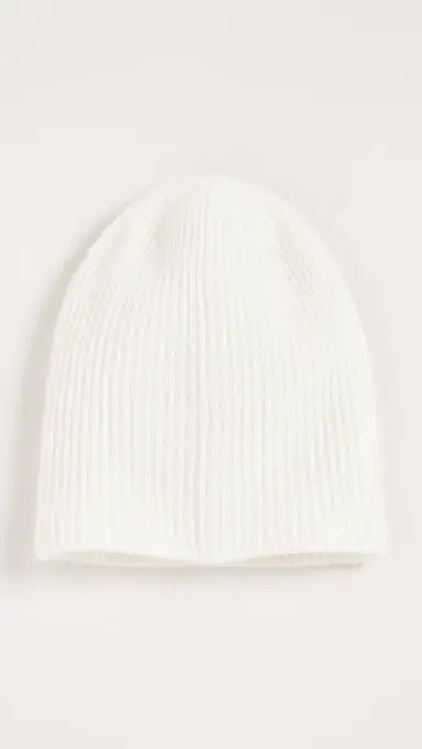 White + Warren Cashmere Plush Rib Beanie Soft White One Size | Thumbnail 4 White + Warren Cashmere Plush Rib Beanie Soft White One Size | Thumbnail 4