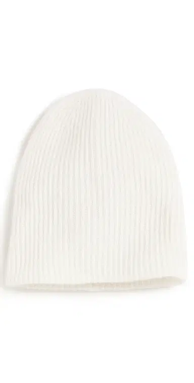 White + Warren Cashmere Plush Rib Beanie Soft White One Size | Thumbnail 1 White + Warren Cashmere Plush Rib Beanie Soft White One Size | Thumbnail 1