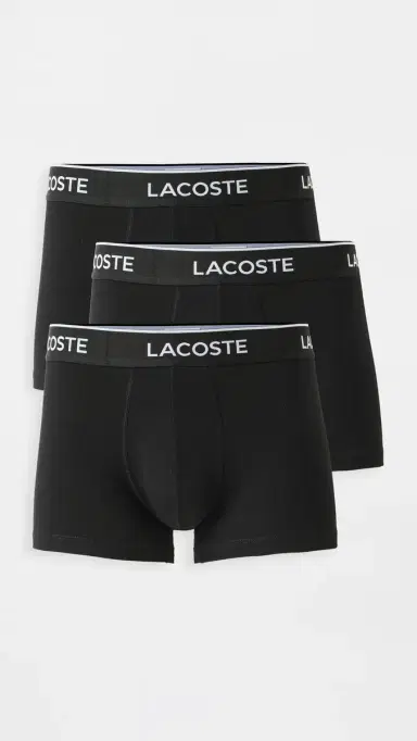 Lacoste Cotton Stretch Jersey Trunks 3 Pack Black M | Thumbnail 2