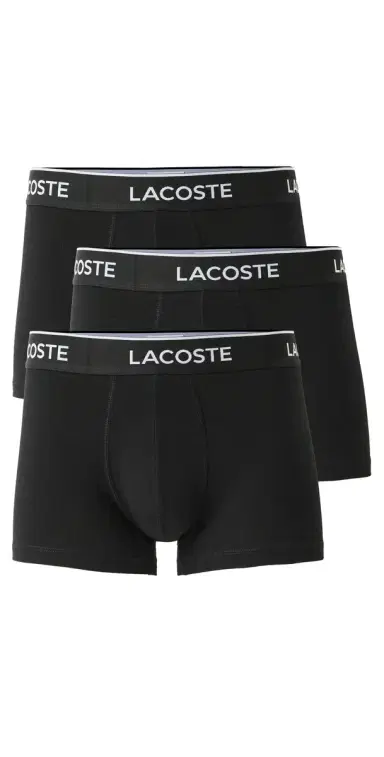 Lacoste Cotton Stretch Jersey Trunks 3 Pack Black M | Thumbnail 1