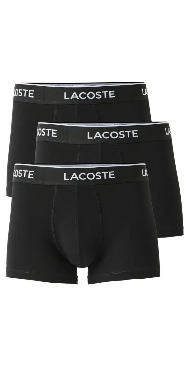 Lacoste Cotton tretch Jersey Trunks 3 Pack Black