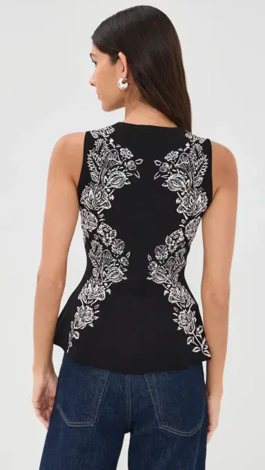 Ulla Johnson Vanna Jacquard Tank Noir | Thumbnail 3