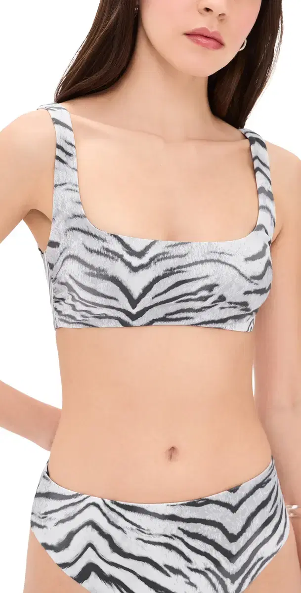 atte Khloe Bikini Top Black And White Tiger