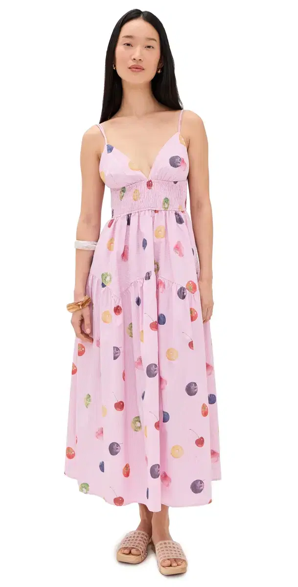 Fruit Medley Maxi Dress Pink Multi