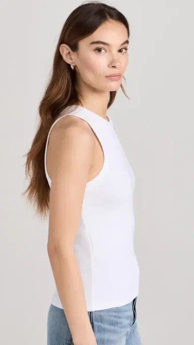 Sold Out NYC The Not So Basic Tank in White White S | Thumbnail 4