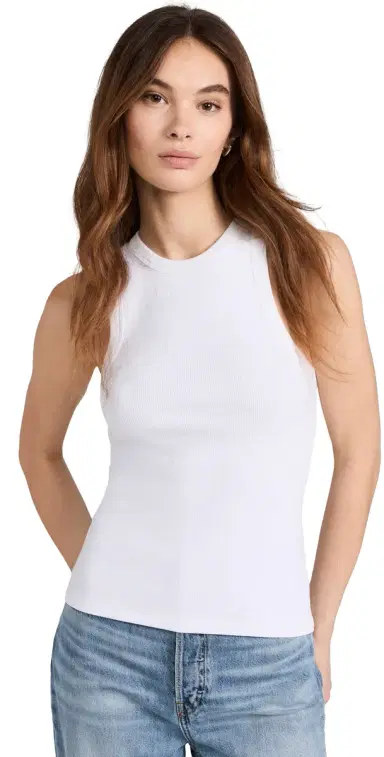 Sold Out NYC The Not So Basic Tank in White White S | Thumbnail 1