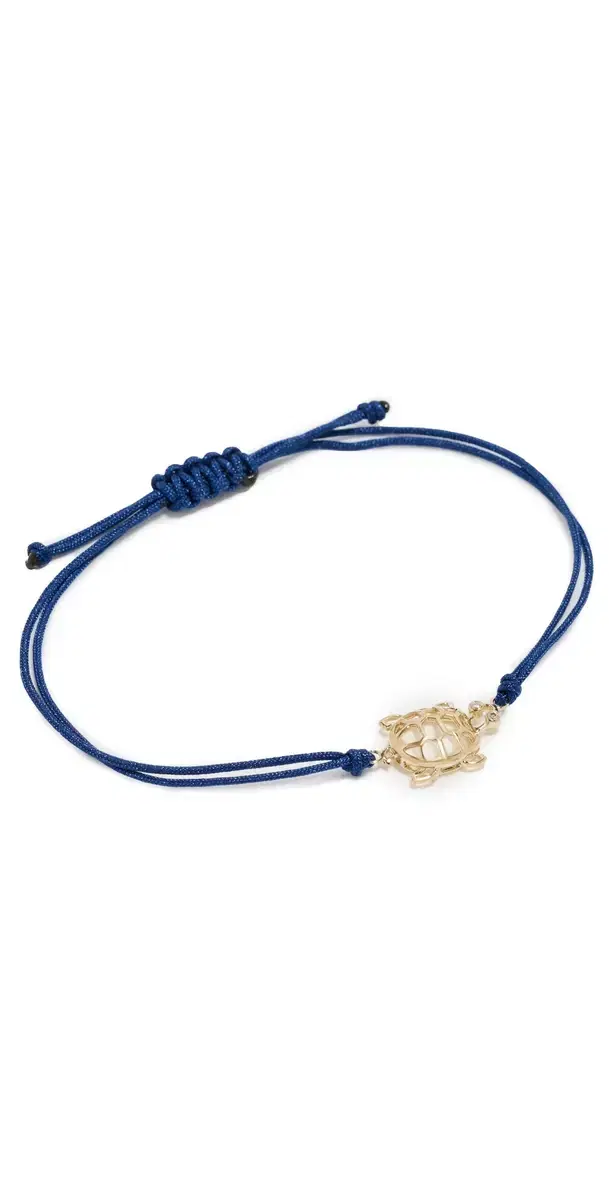Yvonne Leon Yellow Gold Turtle Cord Bracelet 9K Yellow Gold One Size
