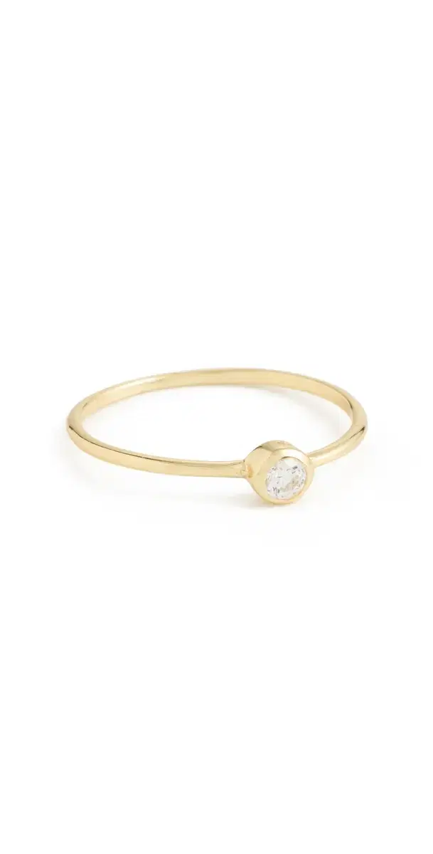 SHASHI Solitaire Bezel Ring Gold