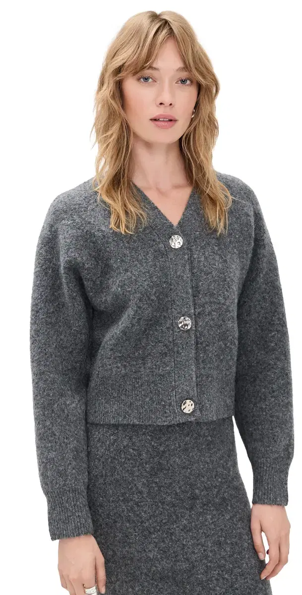 LE BOP Ines Knit Cardigan Charcoal Grey