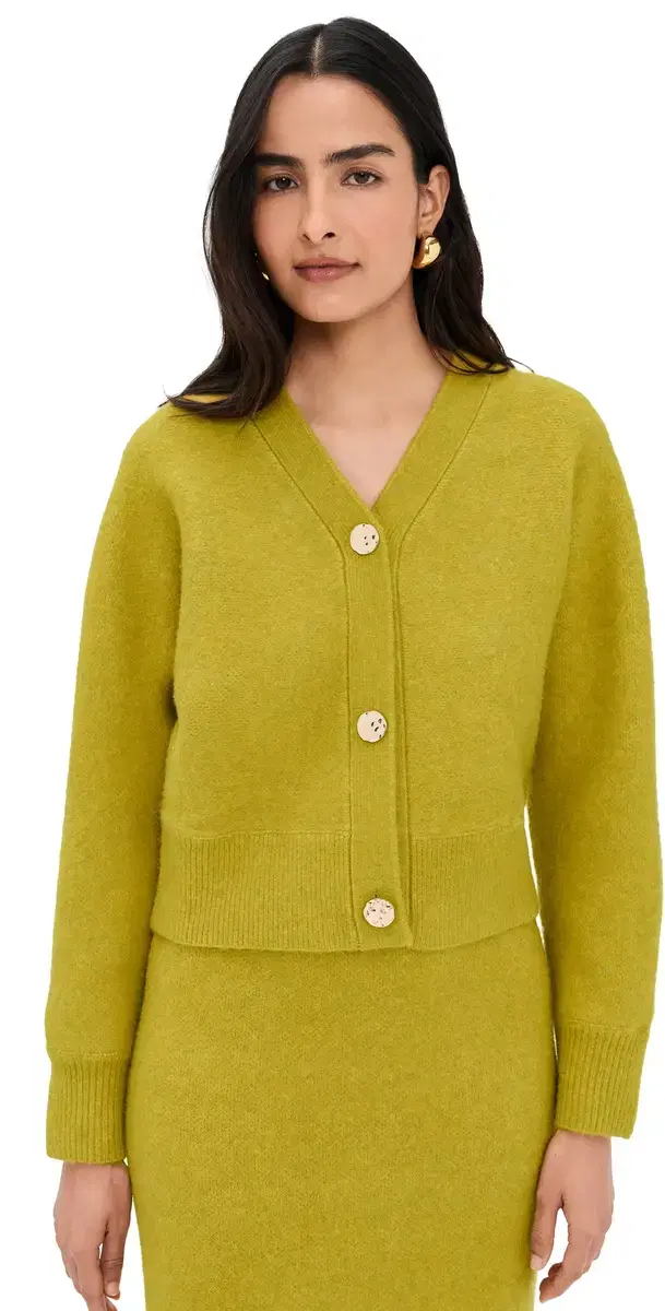 LE BOP Ines Knit Cardigan Chartreuse