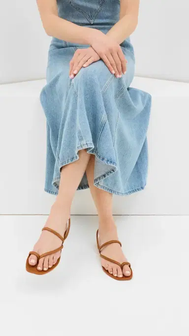 Kaanas Strappy Naked Sandals Tan 5 | Thumbnail 3