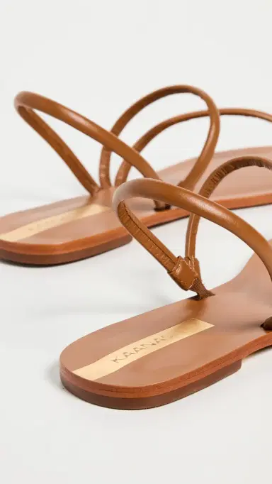 Kaanas Strappy Naked Sandals Tan 5 | Thumbnail 4