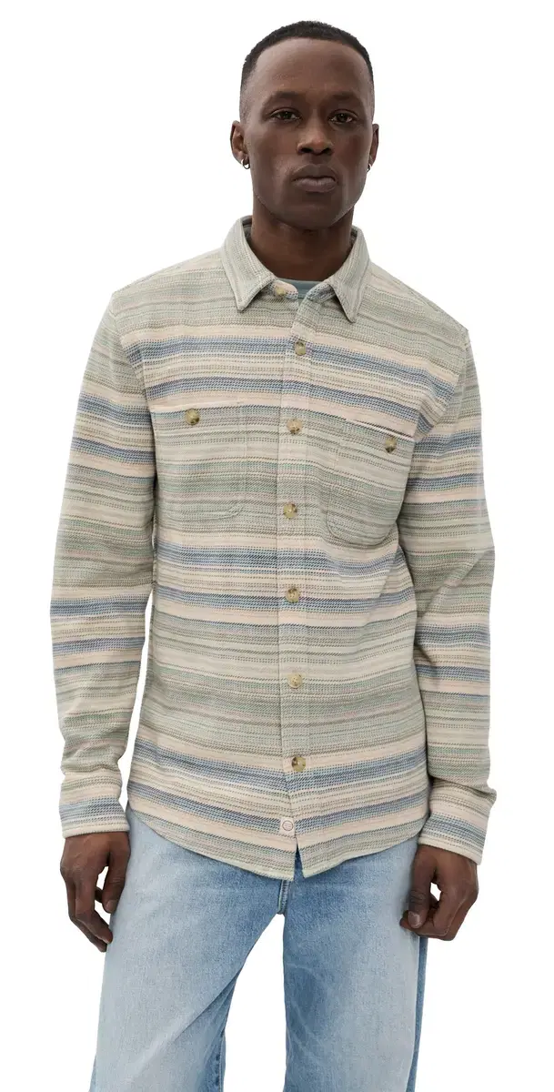 Pacifica tretch Twill Jacket Blue/Green Baja tripe