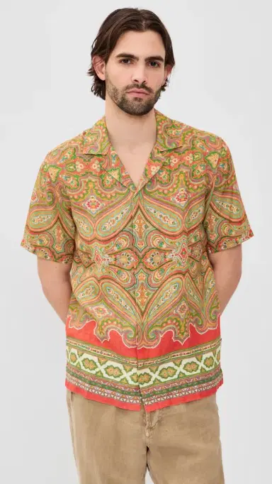 Orlebar Brown Maitan Linen Carnival Shirt Vermillion | Thumbnail 2 Orlebar Brown Maitan Linen Carnival Shirt Vermillion | Thumbnail 2