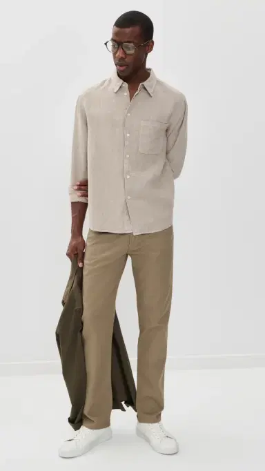 Citizens of Humanity Elijah Stretch Linen Straight Jeans - 32 Sand 29 | Thumbnail 5