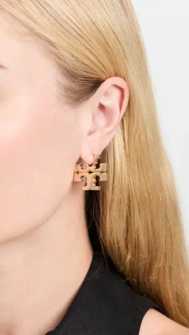 Tory Burch Icon Hidden Hoop Earrings | Thumbnail 3