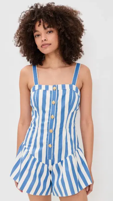 Saylor Loulou Romper Blue/Crème | Thumbnail 2 Saylor Loulou Romper Blue/Crème | Thumbnail 2