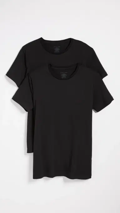 FALKE 2-Pack Cotton Crew Neck Tee Black S | Thumbnail 2 FALKE 2-Pack Cotton Crew Neck Tee Black S | Thumbnail 2