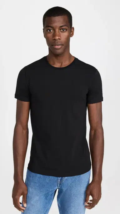 FALKE 2-Pack Cotton Crew Neck Tee Black S | Thumbnail 3 FALKE 2-Pack Cotton Crew Neck Tee Black S | Thumbnail 3